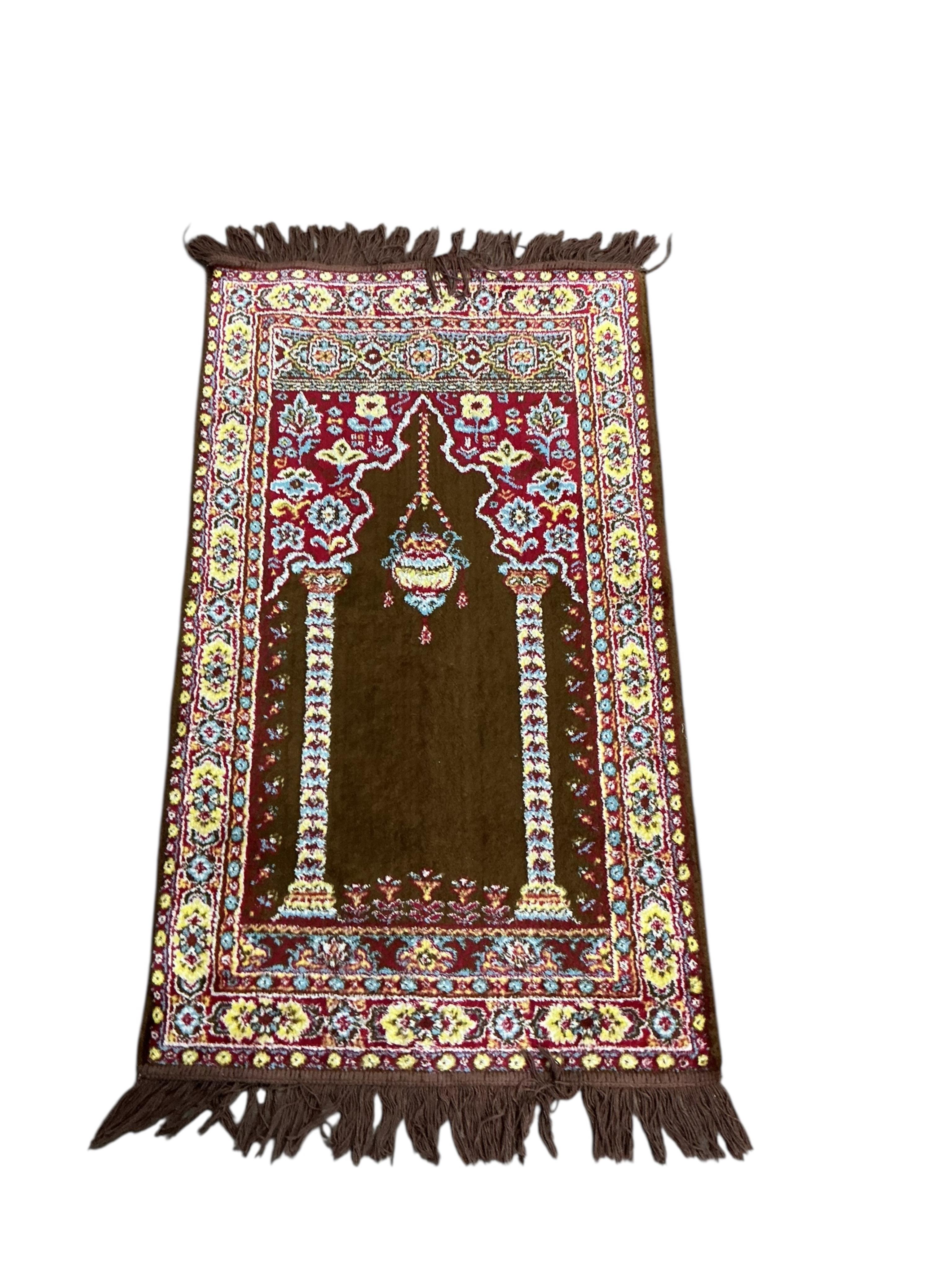 Two North West Persian prayer mats, larger 108 x 64cm